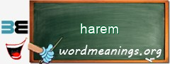 WordMeaning blackboard for harem